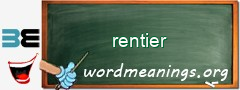 WordMeaning blackboard for rentier